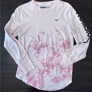 Hollister Light Pink Tie-Dye Long Sleeve Tee